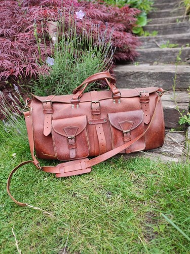 Vintage leder reisetasche - vintage,