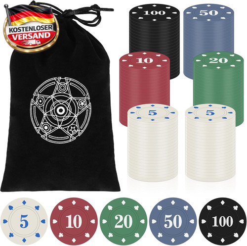 Pokerchips set 120 stück mit - pokerchips,