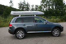 Exklusive Grosse Premium GFK Dachbox Surfbox Malibu SILBER von MOBILA