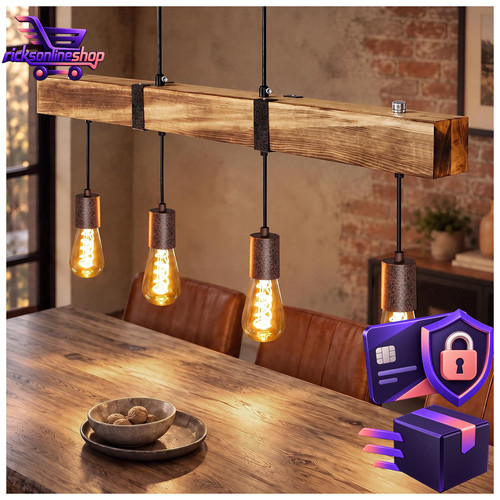 Pendelleuchte vintage holz - pendelleuchte,