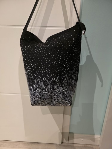 Schultertasche schwarz mit - schwarz,