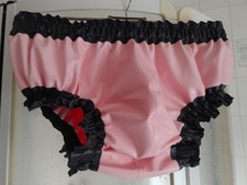 Herren Gummihose - Adult - XL - Rubber Schlüpfer Windelhose mit Rüschen