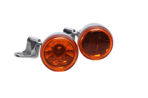 Blinkerpaar rund chrom - , orange