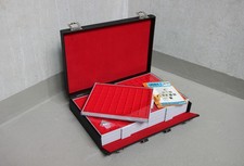 Lindner Münzen Koffer mit 8 Münzenboxen und Schlüssel 1980er Jahre TOP !!!