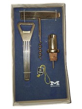 Monopol Korkenzieher Set Barzubehör Gold Metall Elegant 3 Teile Weinöffner