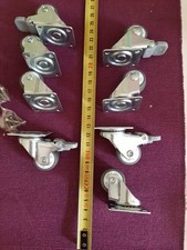 8 Lenkrollen 25 mm,  Möbelrollen 360° drehbar, Transportrollen, 4 m. Bremse