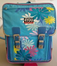 Schulrücksack Hellbuen und pinken Schulrücksack von4YOU. Schulmaterial in den