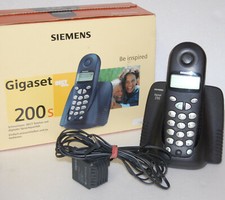 Simens Gigaset 200 Schnurloses Telefon Basisstation 1 Mobilteil schwarz defekt