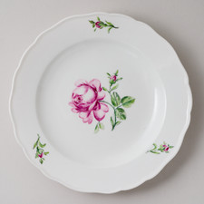 Meissen Speiseteller Rote Rose 24,5 cm 2. Wahl Knaufzeit