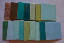 Retro Fliesen 15 x 15 cm grün türkis 70er Jahre viele  Muster zur Auswahl