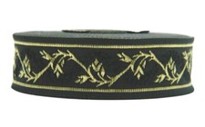 10m Jacquard Borte Mittelalter-Larp Efeu 22mm Breit Schwarz/Gold (0,89 €/m) 