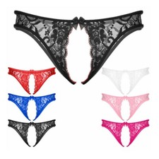 Herren Spitze Slip Sissy Unterhosen Offener Schritt Low Rise Tanga Unterwäsche