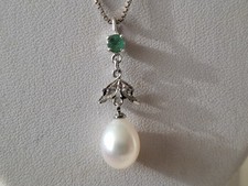 Silberkette Smaragdanhänger