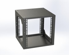 Offener 10" Rack, 6HE Tiefe 290mm  Schwarz - Wand o. Boden Montage - Rack Magic