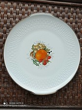  Porzellan Schale Winterling Röslau Bavaria Stillleben Obstmotiv Goldrand Relief