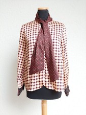 Creme rot Muster Satin Schleifen Bluse von Zara, Gr. M (NEU)