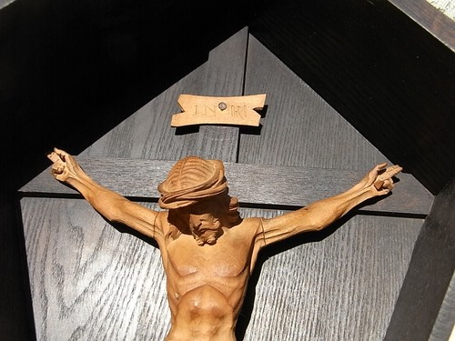Wegekreuz holz jesus christus - holz,