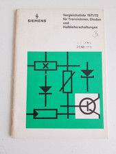 SIEMENS Vergleichsliste 1971/72 für Transistoren, Dioden u. Halbleiter- HL002736