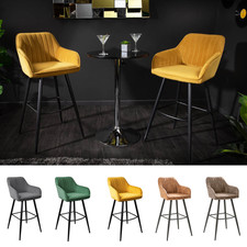 Barhocker TURIN FARBAHL Ziersteppung Barstuhl Armlehne Tresenhocker Tresenstuhl