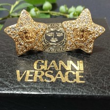 GIANNI VERSACE Ohrringe Gold Medusa Strass Stern Design NoBox