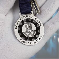 THW Technisches Hilfswerk Schlüsselanhänger mit Gravur - Geschenk mit Text