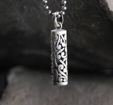 B25 Anhänger Zylinder mit Rankenmuster hohl 925 Sterling Silber