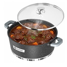 Aluguss  Topf Induktions 20 24 28 32 36cm Kochtopf mit Glasdeckel Groß Antihaft