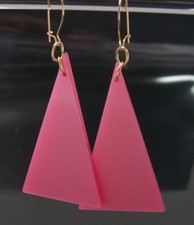 OHRRINGE 70er 80er Jahre Flower Ohrhänger Pink 7cm Schmuck Karneval Boho O1850