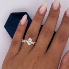 Gelbgold-Ehering-Set oval 3 kt