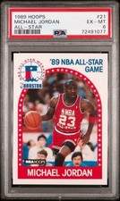 Hoops NBA 1989 #21 Michael Jordan Chicago Bulls All-Star PSA 6