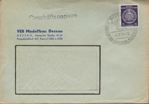 Dessau briefumschlag 1959 - dessau,,