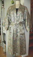 ORIENTAL Robe Hausmantel KIMONO Kunstseide florales Design in M Made China TOP