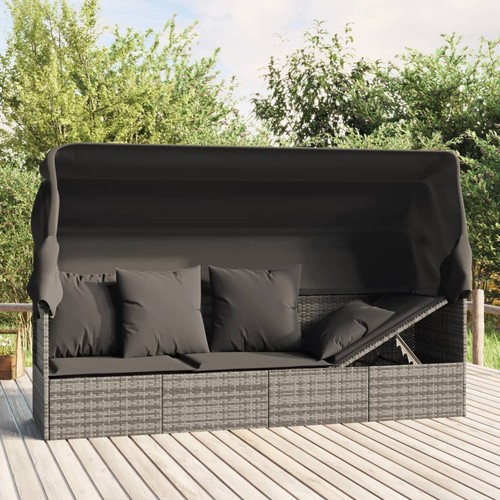 Poly rattan loungebett mit - rattan,
