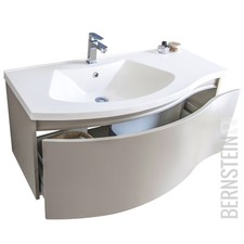 Bernstein Badmöbel Set 100 cm Waschbecken mit Unterschrank LED Spiegel optional