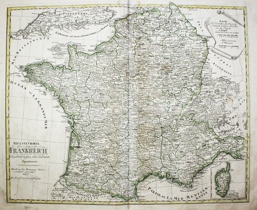 France frankreich homann - frankreich, carte