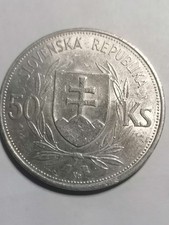 Slowakei 50 Kronen 1944 – Josef Tiso – Silber 0,700 - Ø 34 mm - Sehr schön