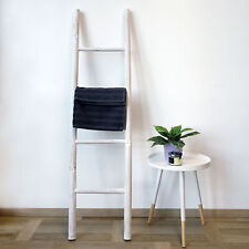 Bambus Dekoleiter weiß - 150x40cm - Shabby Chic Leiter Holzleiter Wanddekoration