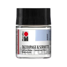 Marabu Servietten Lack und Kleber matt glänzend 50 ml im Glas Bügeltechnik