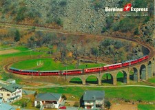 2550-Ansichtskarte Bernina Express Kehrviadukt  Brusio Rhätische Bahn Schmalspur