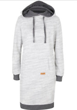 Damen Shirt Kleid Dress grau Kapuze XS S M L XL 36/38 - 48/50 Baumwolle 559