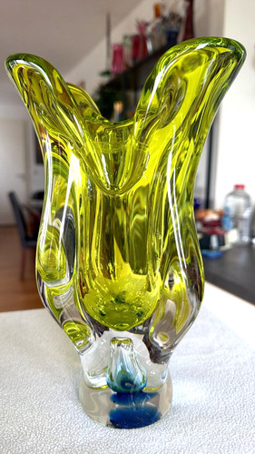 Große schwere glas vase - schwere,