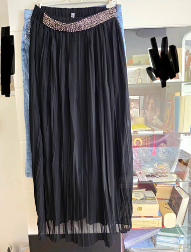 Damen plisseerock lang schwarz - damen,