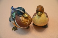 2 Enten Malevolti made in Italy, Glasaugen, handbemalt