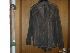 Body Needs-Damenbluse-/Blusenjacke  Gr. 46  dunkelbraun viel Spitzenbesatz Neu**