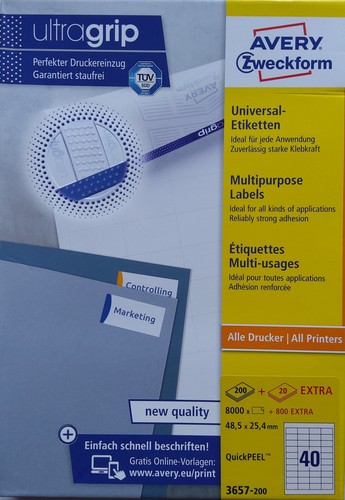 Avery zweckform 3657 etiketten - avery,