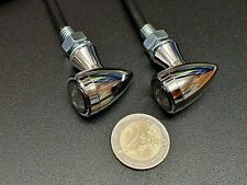Mini Led Blinker Bullet Harley Davidson Alu-Gehäuse Chrome E-geprüft 