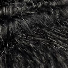 Webpelz Langhaar kuscheliges Kunstfell Stoff Fell Schwarz Grau meliert Deko