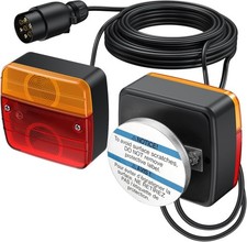 Rückleuchten Set für Anhänger, mit Magnet verkabelt 7,5m Kabel,7poliger Stecker
