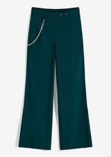 Neu Hose in trendigem weitem Schnitt Gr. 44 Tiefgrün Damenhose Viskose-Pants