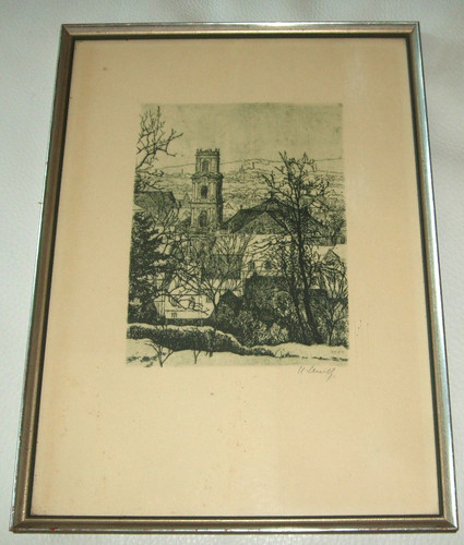 Alte grafik blick vom triller - alte,